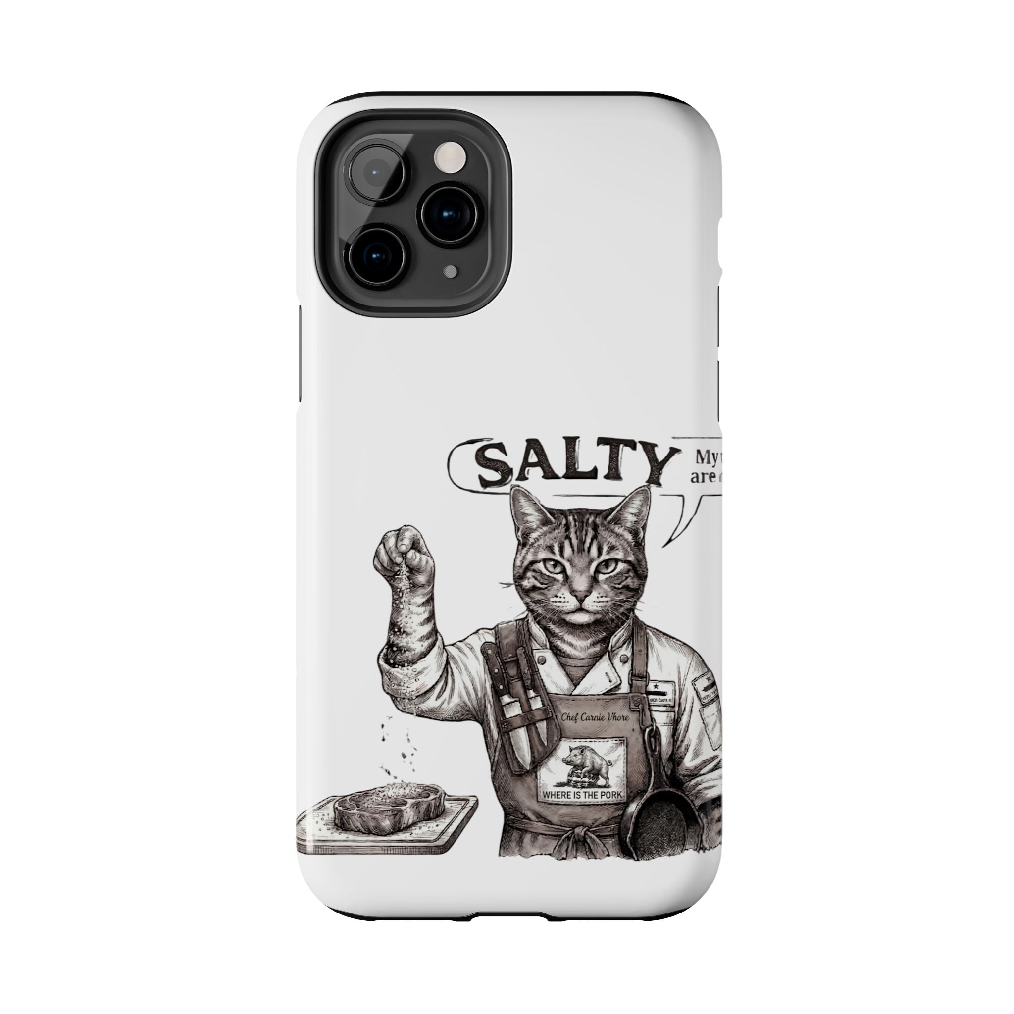 Salty Cat Tough Phone Case — Funny Vintage Fisherman Cat Design