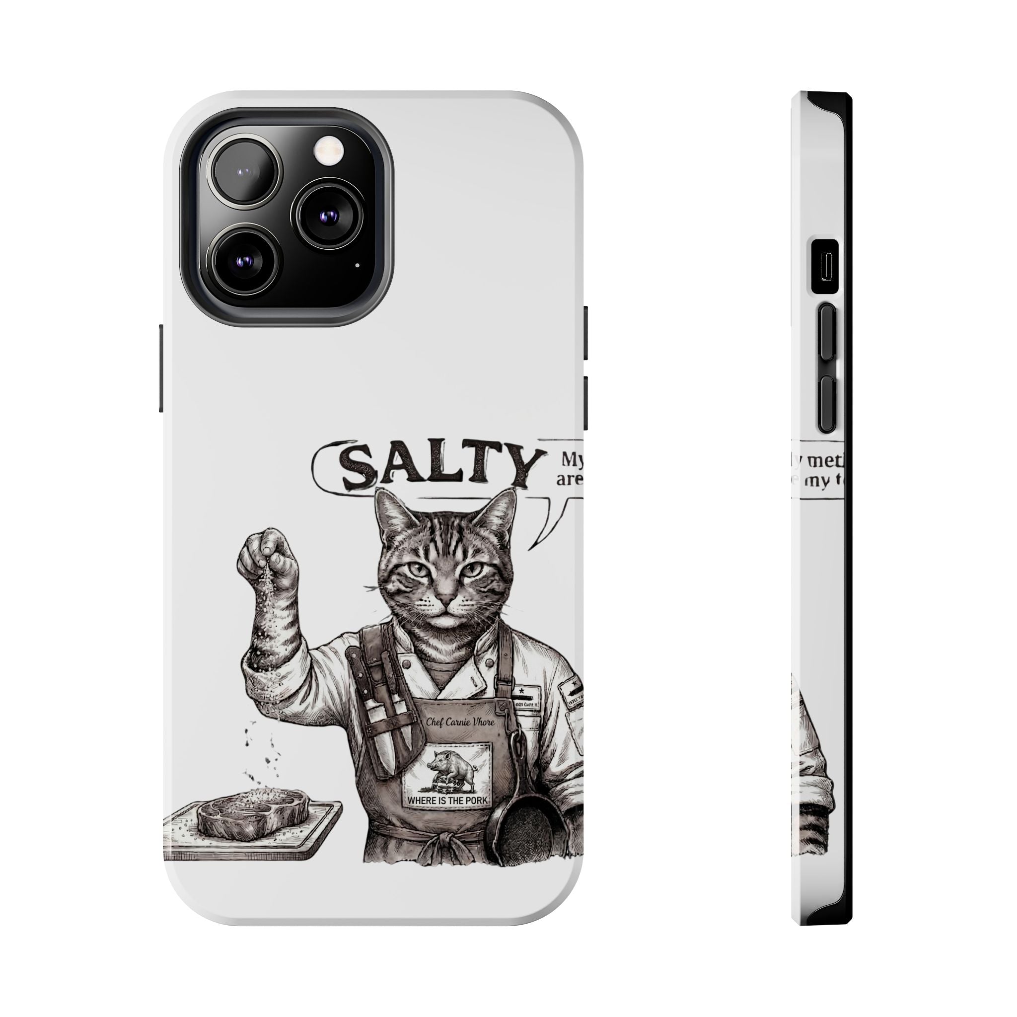 Salty Cat Tough Phone Case — Funny Vintage Fisherman Cat Design