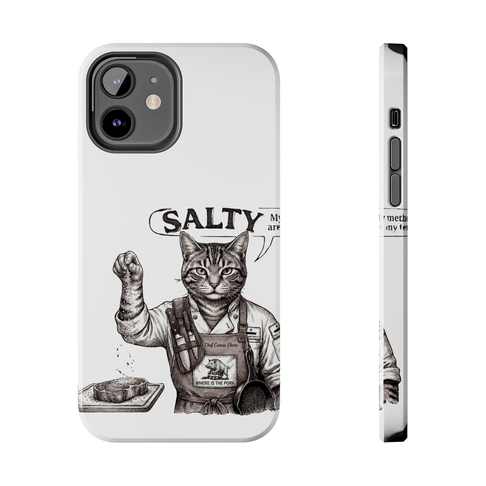 Salty Cat Tough Phone Case — Funny Vintage Fisherman Cat Design