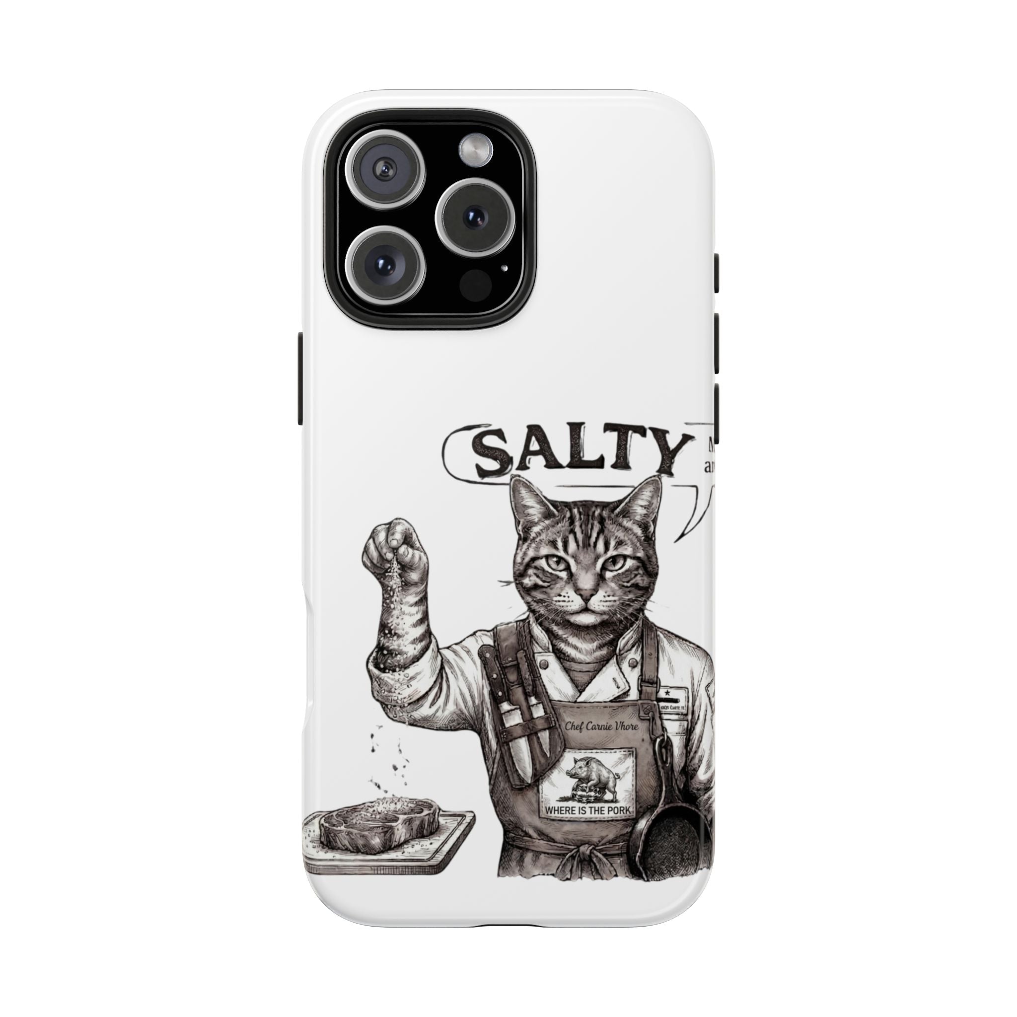 Salty Cat Tough Phone Case — Funny Vintage Fisherman Cat Design