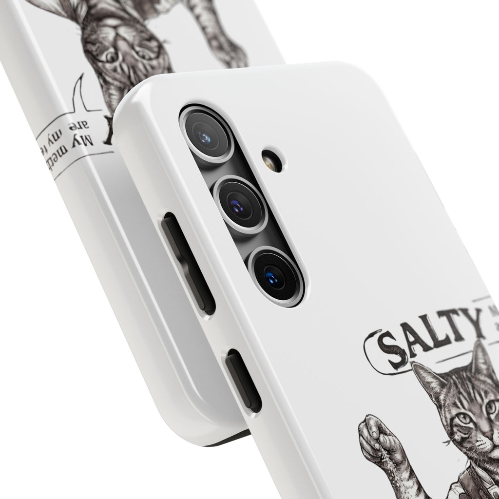 Salty Cat Tough Phone Case — Funny Vintage Fisherman Cat Design