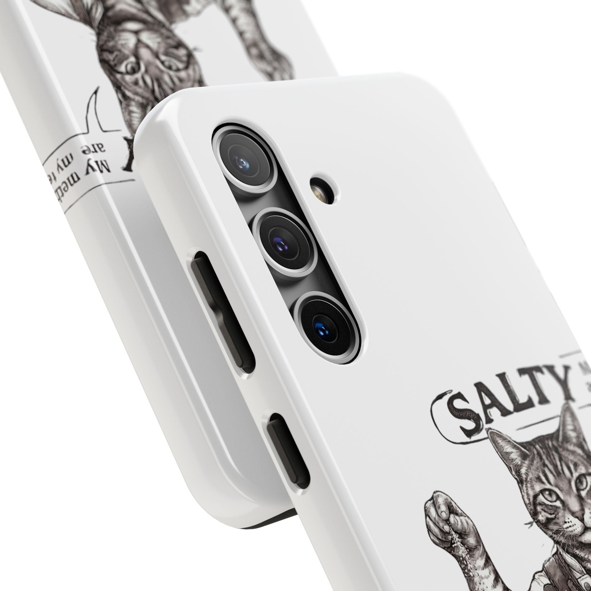 Salty Cat Tough Phone Case — Funny Vintage Fisherman Cat Design
