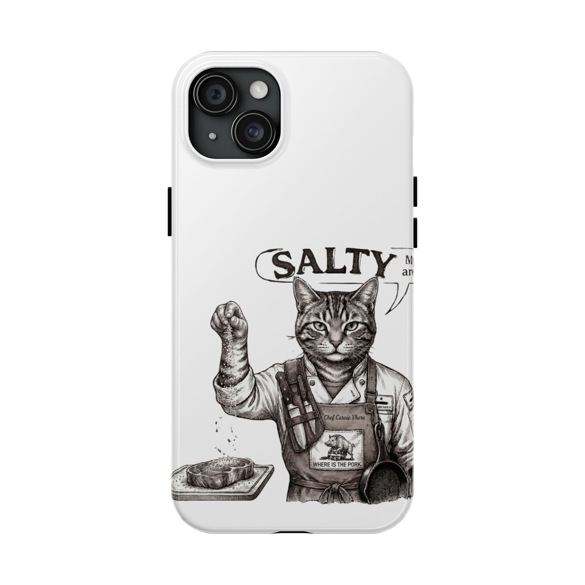 Salty Cat Tough Phone Case — Funny Vintage Fisherman Cat Design