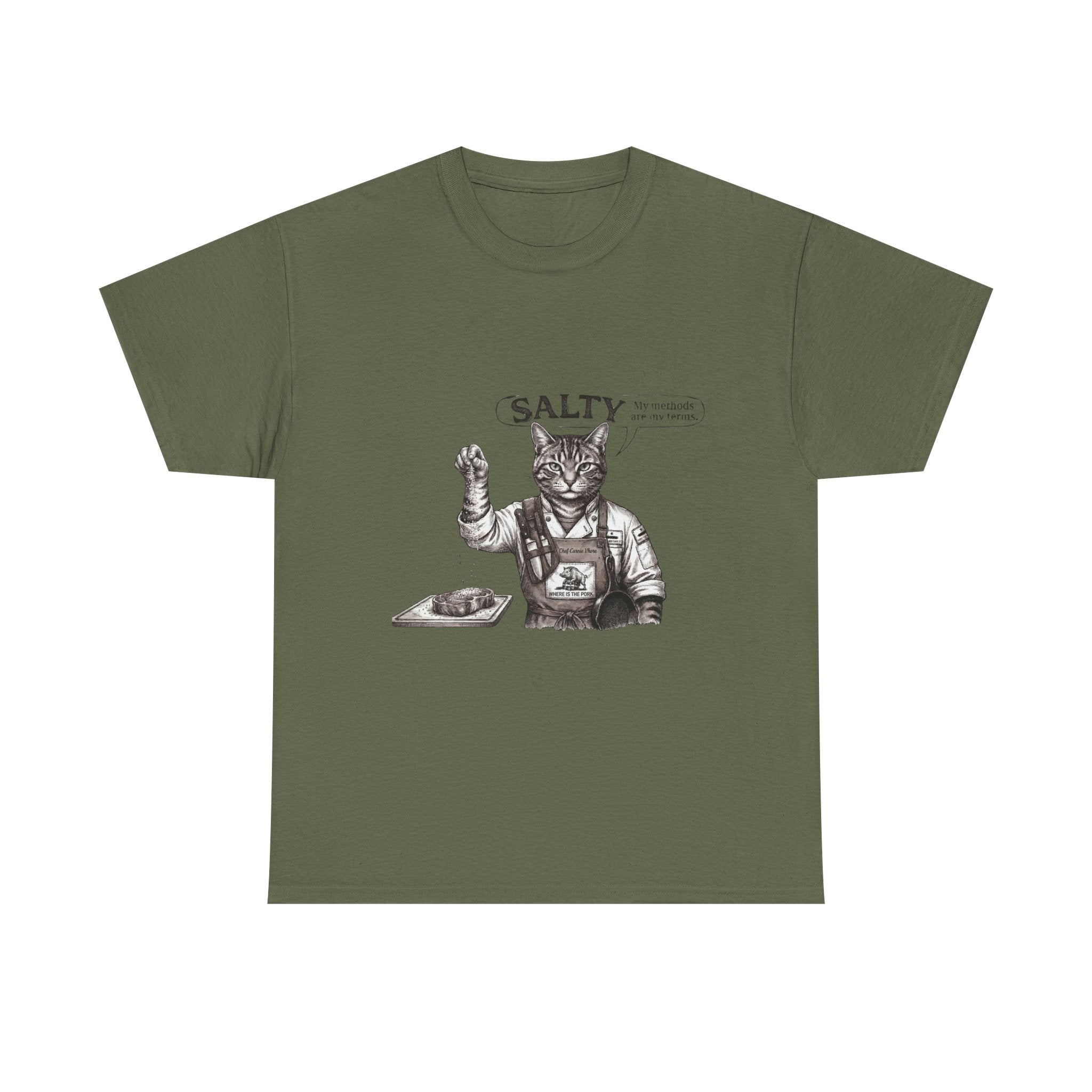 Cat Chef 'Salty' T-Shirt — Vintage Cat Cooking Graphic Tee