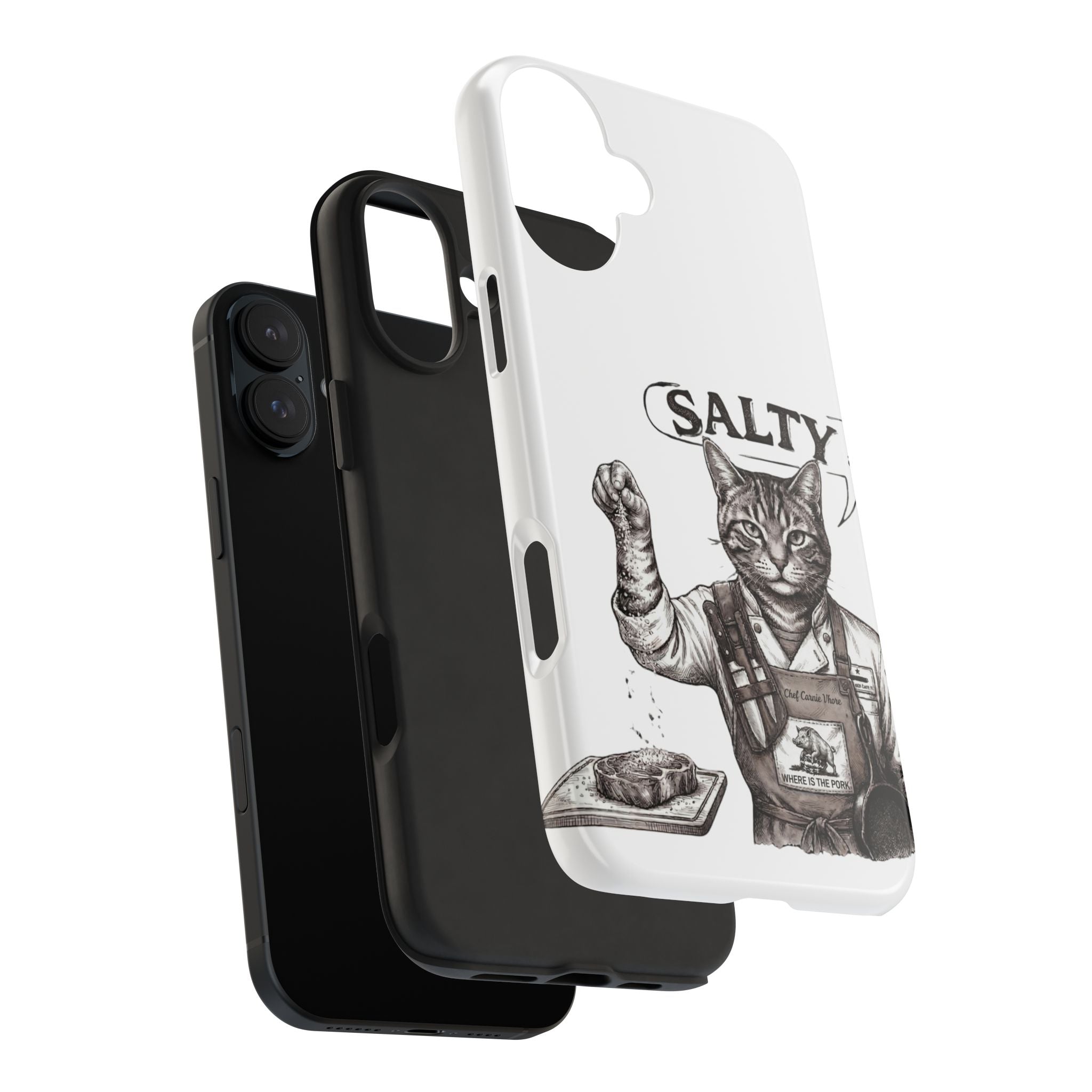 Salty Cat Tough Phone Case — Funny Vintage Fisherman Cat Design