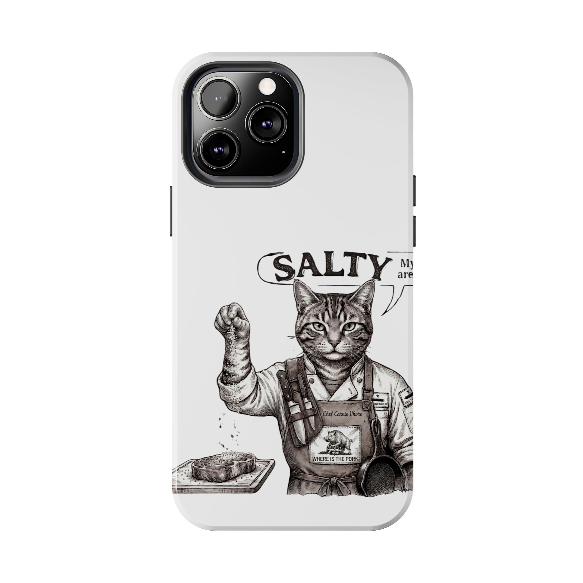 Salty Cat Tough Phone Case — Funny Vintage Fisherman Cat Design