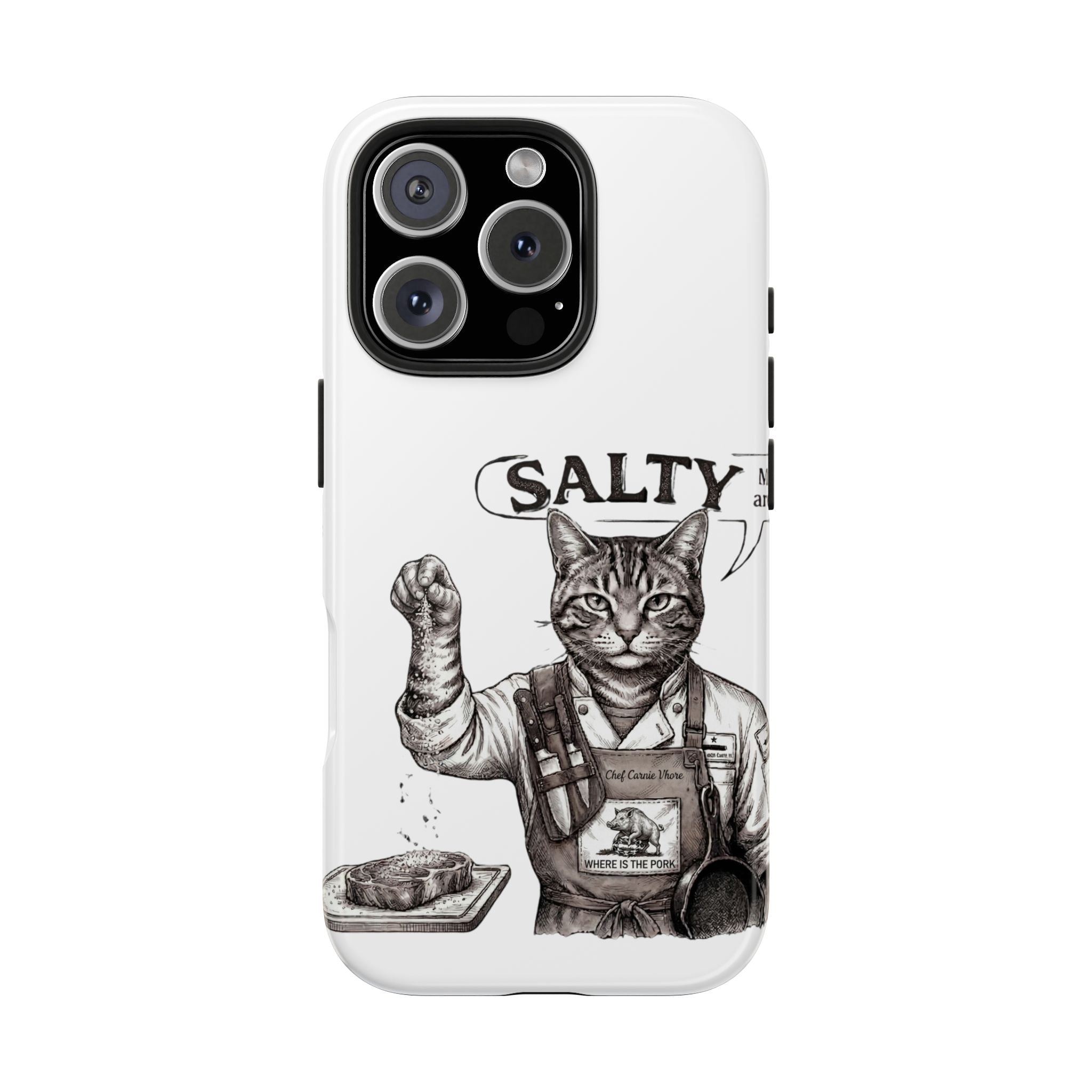 Salty Cat Tough Phone Case — Funny Vintage Fisherman Cat Design