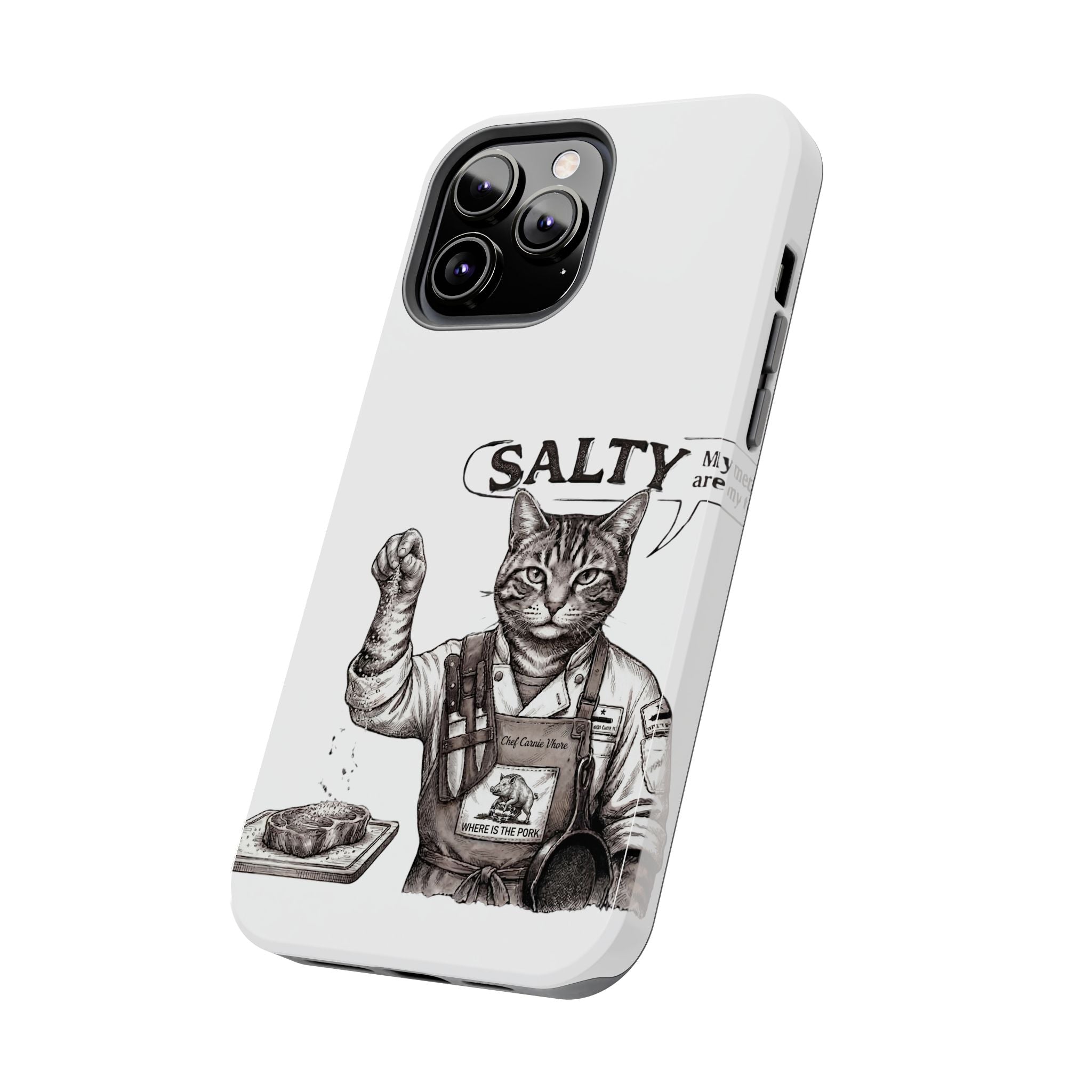 Salty Cat Tough Phone Case — Funny Vintage Fisherman Cat Design