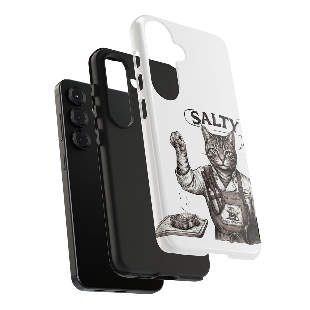 Salty Cat Tough Phone Case — Funny Vintage Fisherman Cat Design