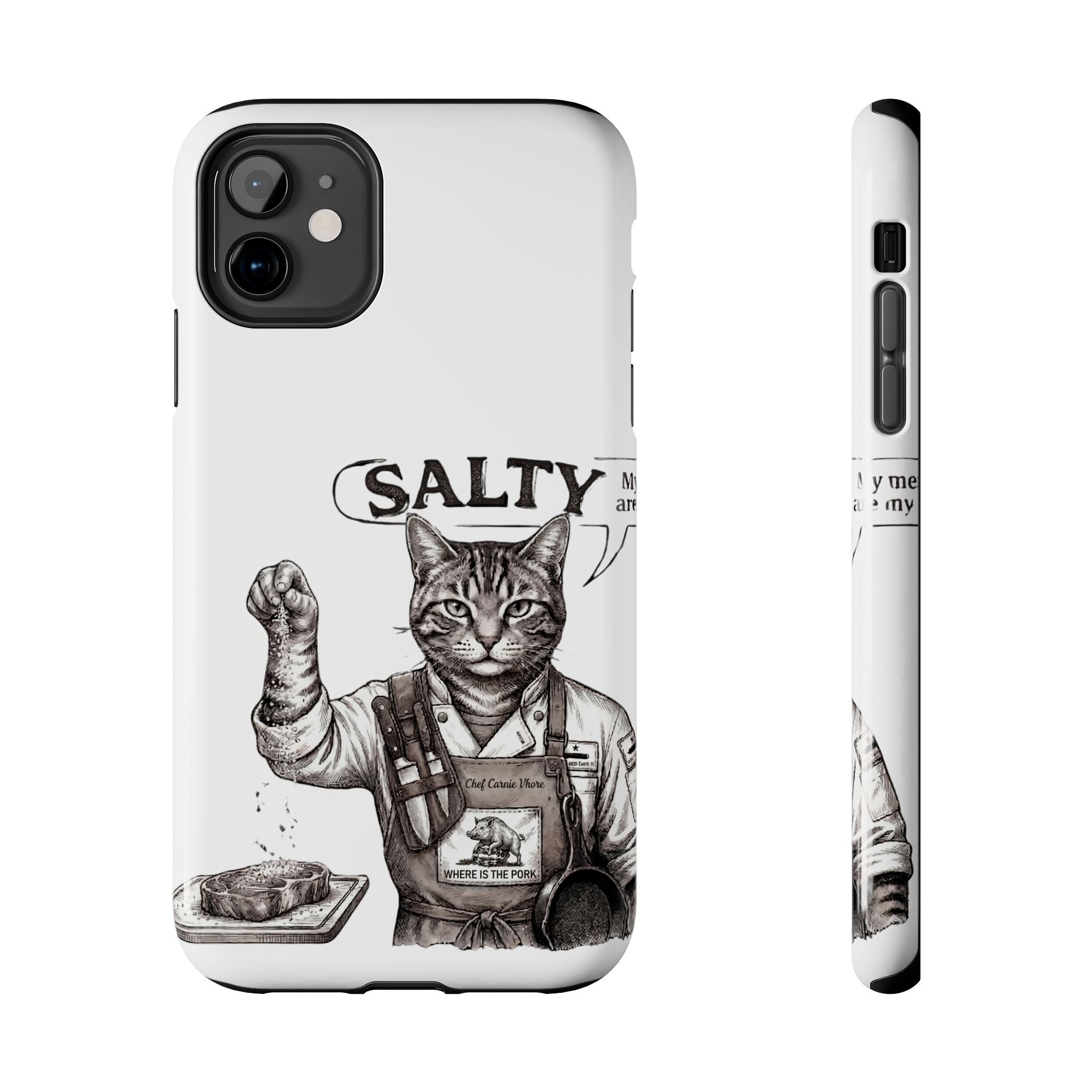 Salty Cat Tough Phone Case — Funny Vintage Fisherman Cat Design