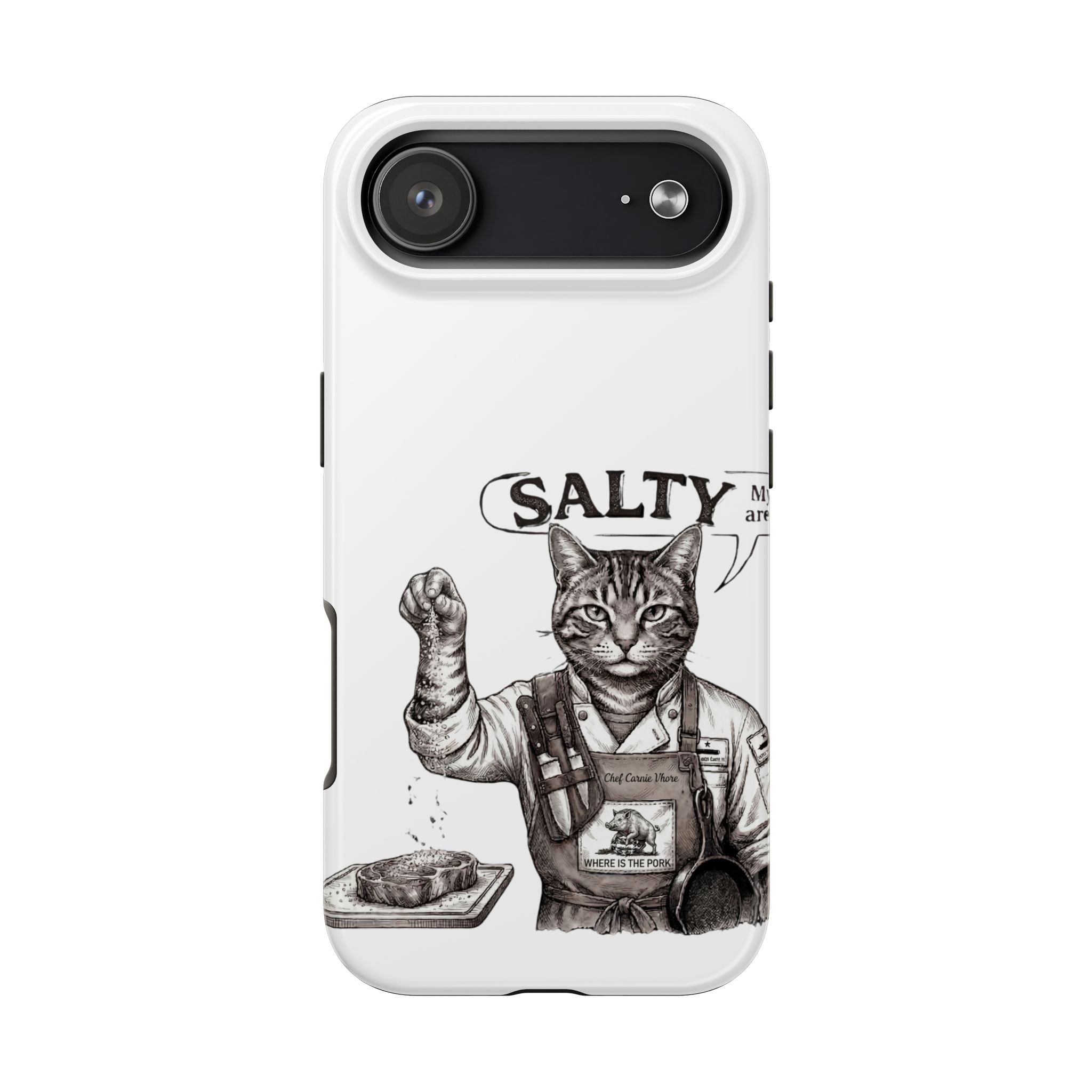 Salty Cat Tough Phone Case — Funny Vintage Fisherman Cat Design