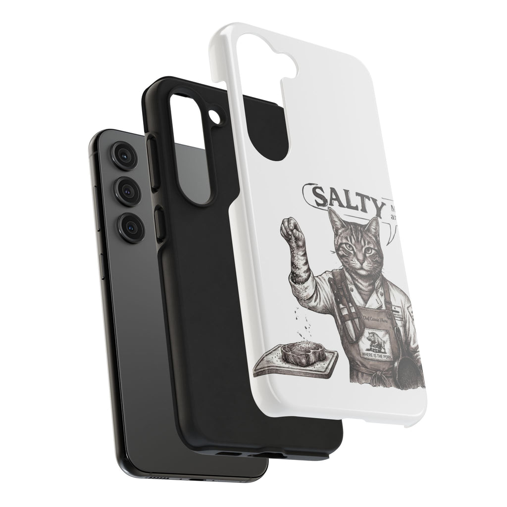 Salty Cat Tough Phone Case — Funny Vintage Fisherman Cat Design