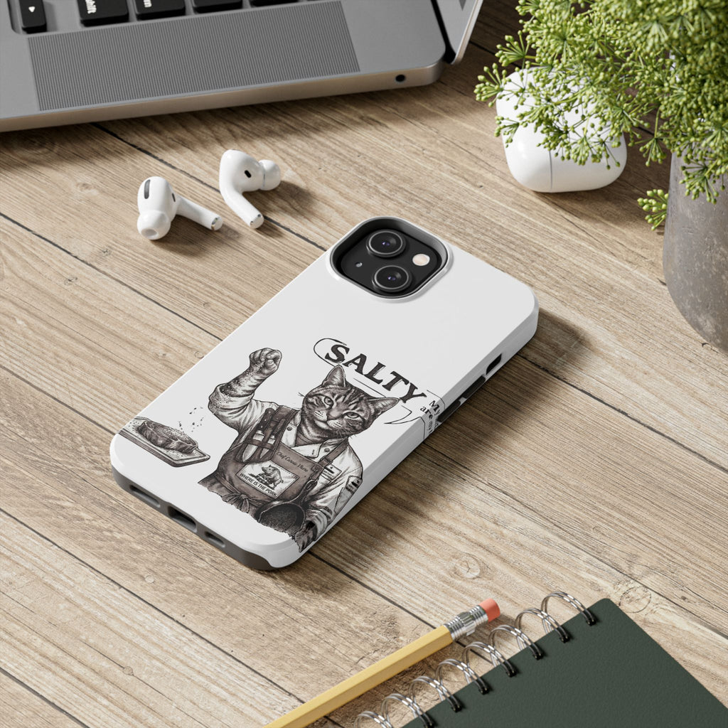 Salty Cat Tough Phone Case — Funny Vintage Fisherman Cat Design