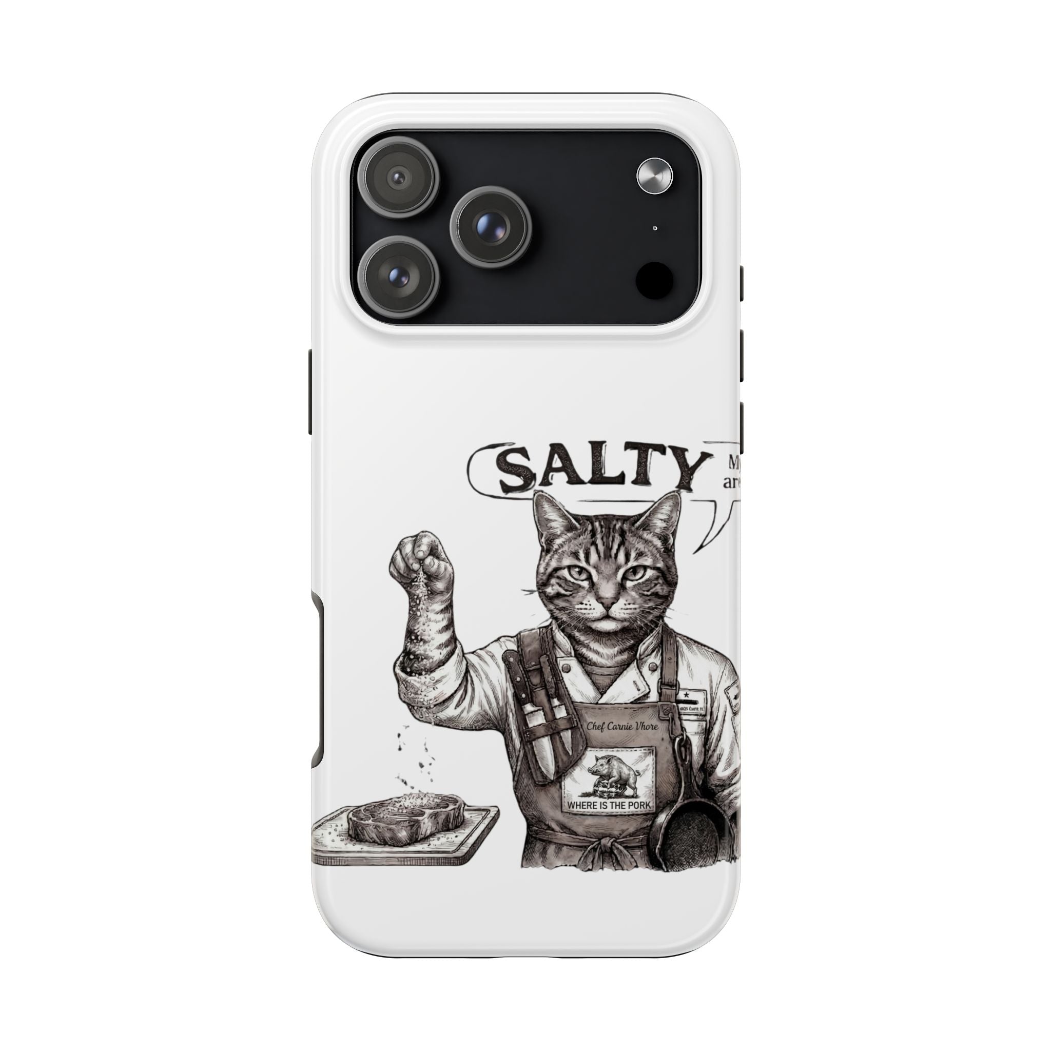 Salty Cat Tough Phone Case — Funny Vintage Fisherman Cat Design