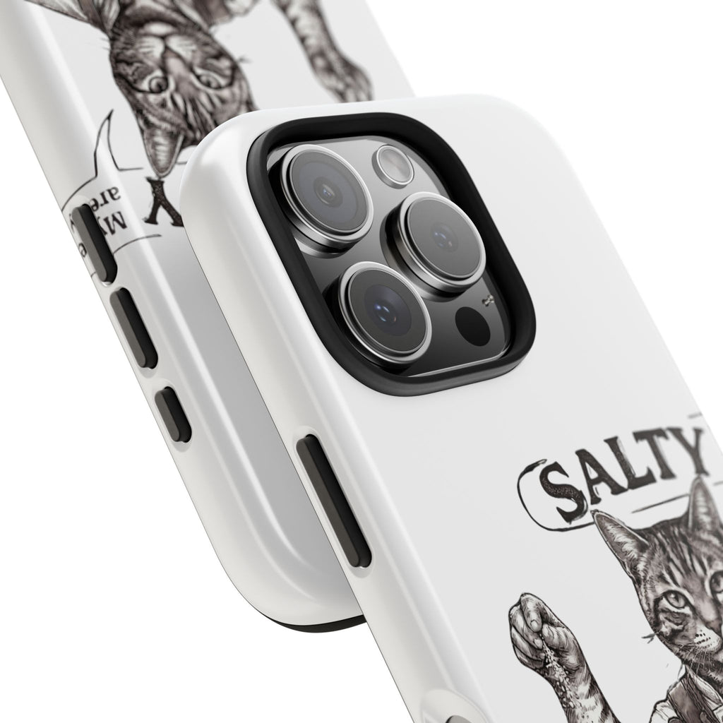 Salty Cat Tough Phone Case — Funny Vintage Fisherman Cat Design