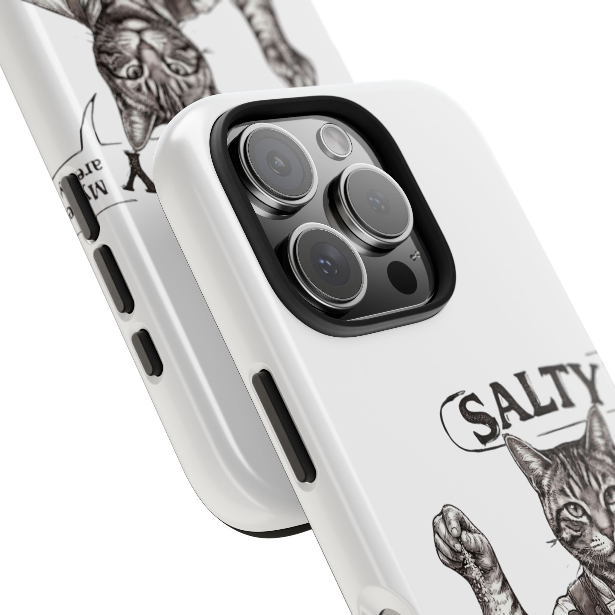 Salty Cat Tough Phone Case — Funny Vintage Fisherman Cat Design