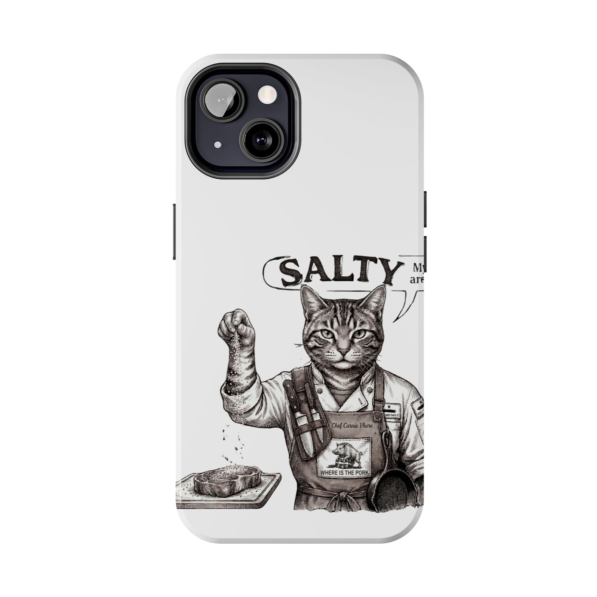 Salty Cat Tough Phone Case — Funny Vintage Fisherman Cat Design