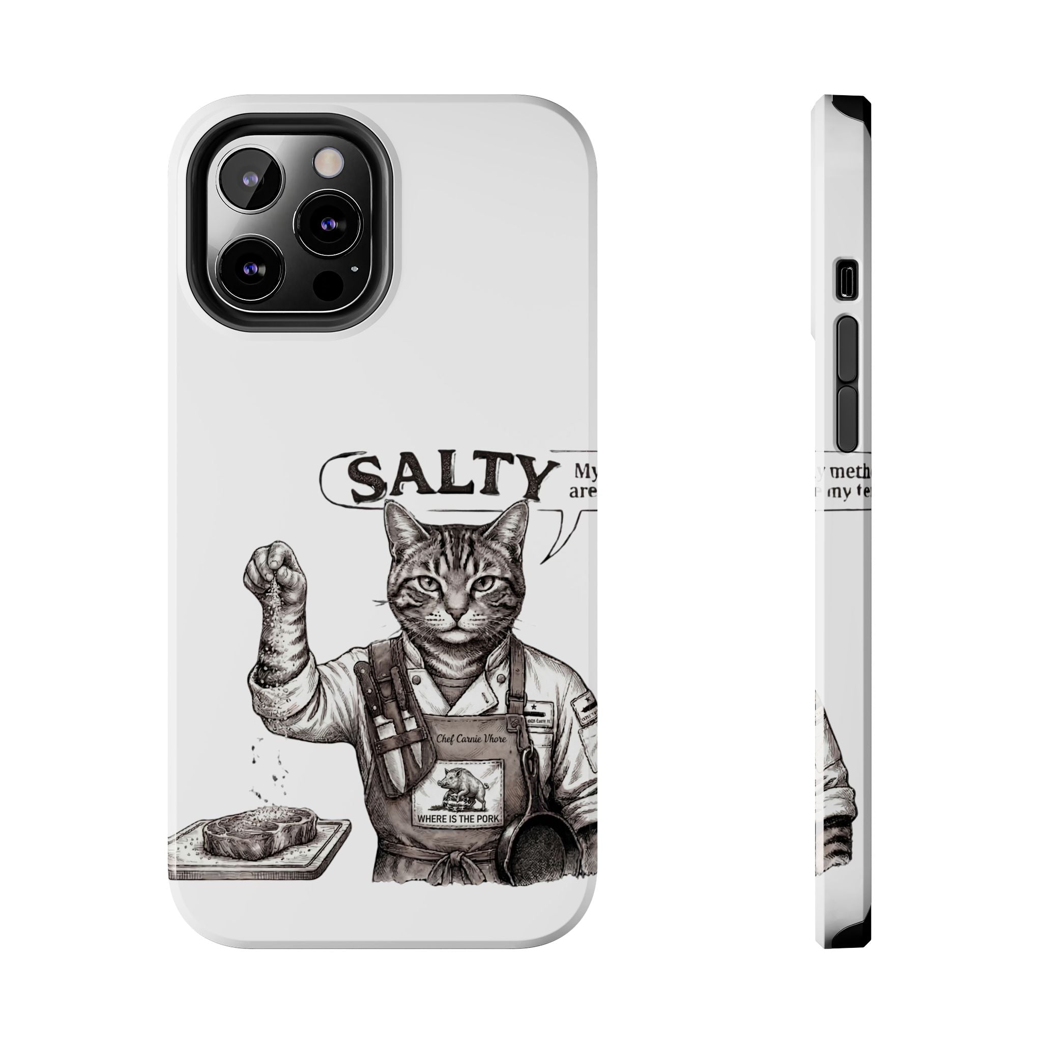 Salty Cat Tough Phone Case — Funny Vintage Fisherman Cat Design