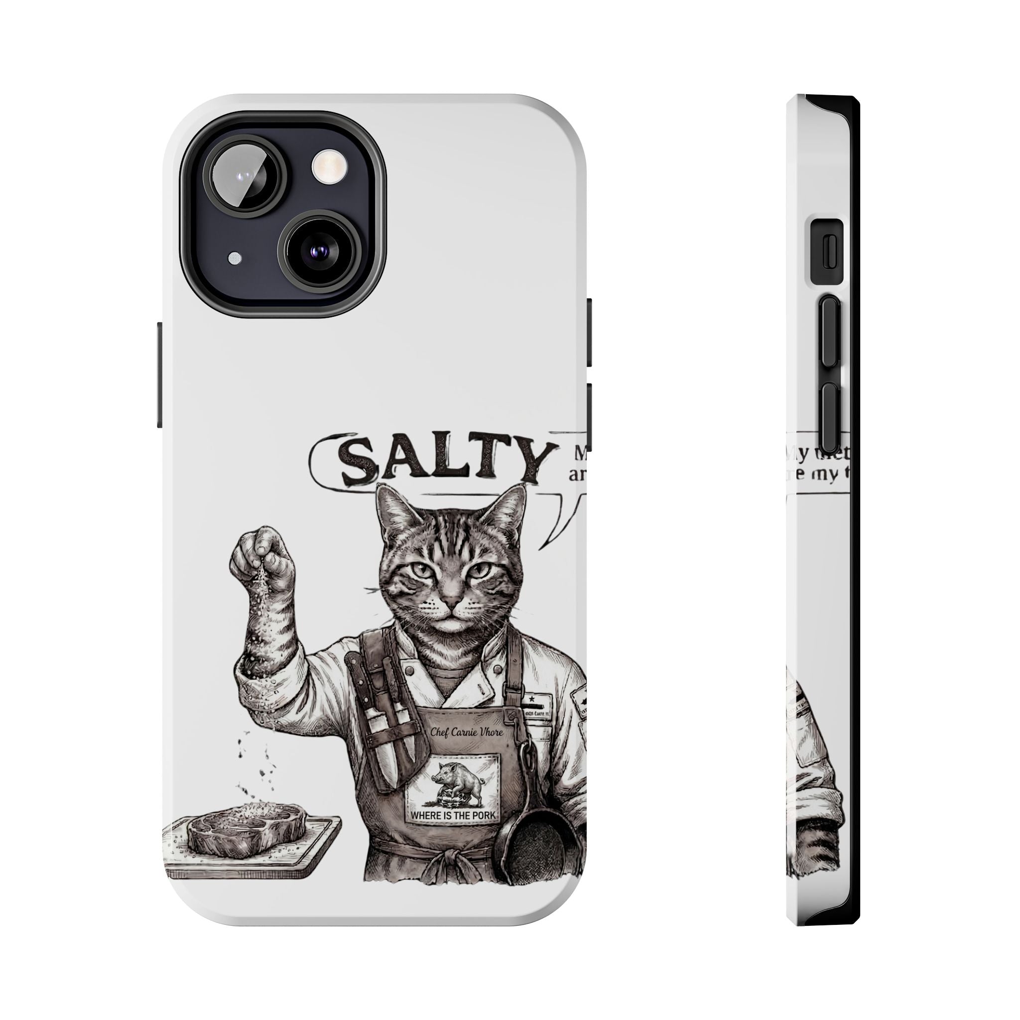 Salty Cat Tough Phone Case — Funny Vintage Fisherman Cat Design